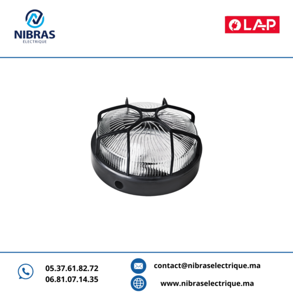 HUBLOT ROND EN VERRE GRILLAGE PLASTIQUE