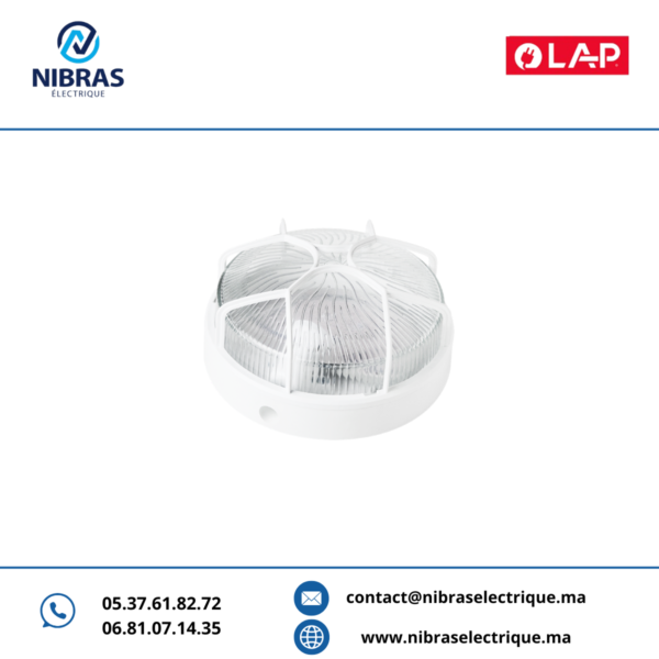 HUBLOT ROND EN VERRE GRILLAGE PLASTIQUE