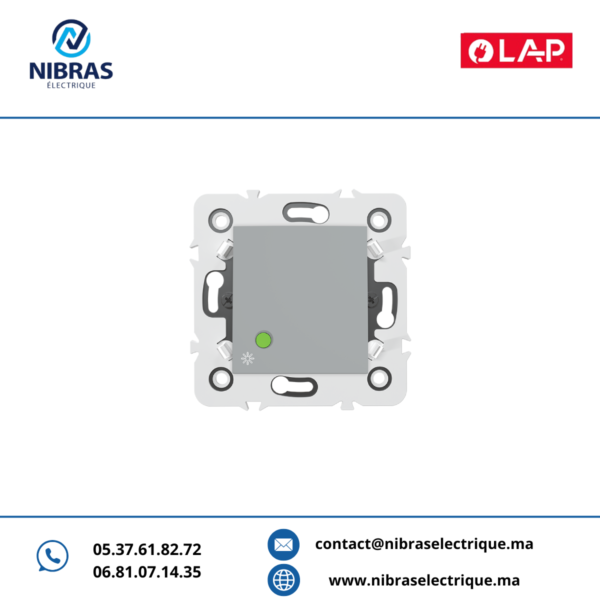 POUSSOIR A BASCULE LUMINEUX LED Millenium GRIS CLAIR