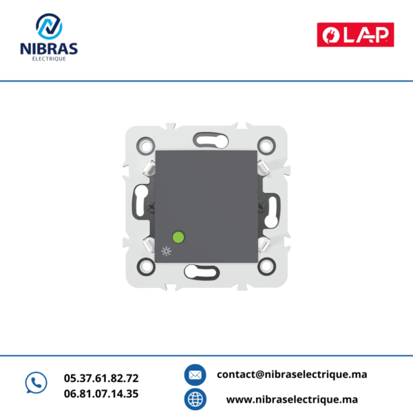 POUSSOIR A BASCULE LUMINEUX LED Millenium GRIS FONCE