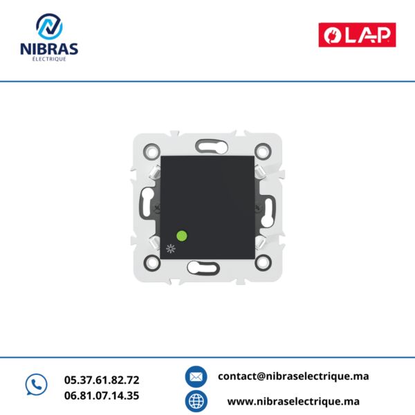 POUSSOIR A BASCULE LUMINEUX LED Millenium GRIS NOIR