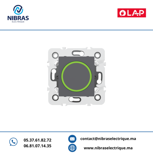 POUSSOIR ROND LUMINEUX LED Millenium GRIS FONCE