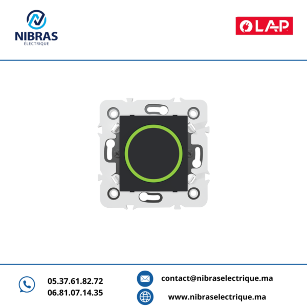 POUSSOIR ROND LUMINEUX LED Millenium GRIS NOIR