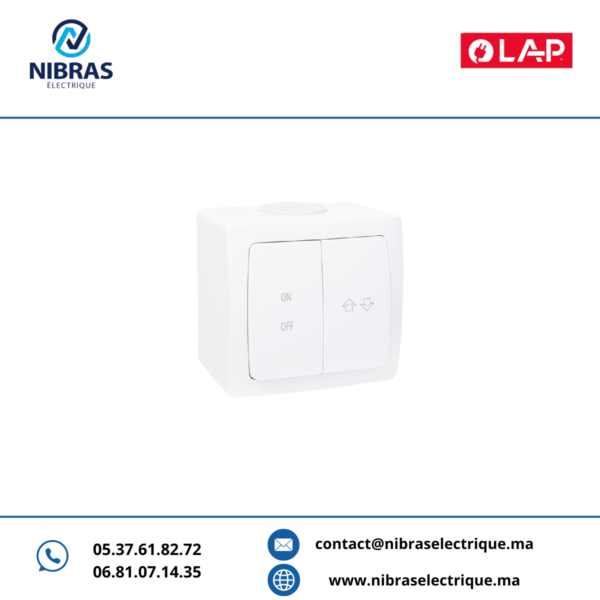 POUSSOIR À BASCULE INVERSEUR ONOFF BLANC