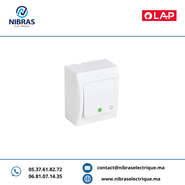 POUSSOIR À BASCULE LUMINEUX LED BLANC