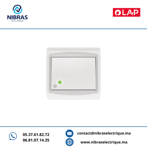 POUSSOIR À BASCULE LUMINEUX LED GALAXY BLANC