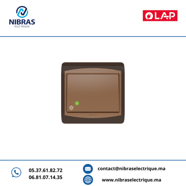 POUSSOIR À BASCULE LUMINEUX LED GALAXY MARRON