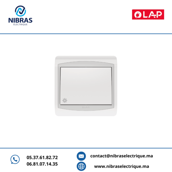 POUSSOIR À BASCULE NON LUMINEUX GALAXY BLANC