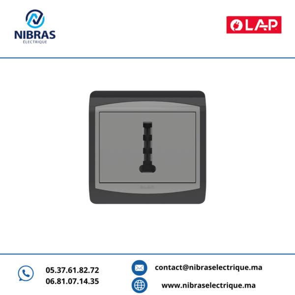 PRISE TÉLÉPHONE 8 BROCHES GALAXY GRIS