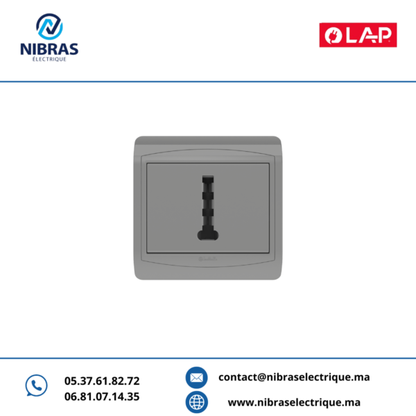 PRISE TÉLÉPHONE 8 BROCHES GALAXY GRIS CLAIR