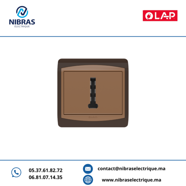 PRISE TÉLÉPHONE 8 BROCHES GALAXY MARRON