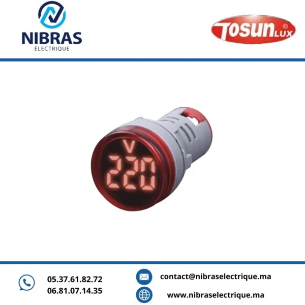 VOYANT LED AD22-RVB ROUGE-VOLTMETRE GRAND AFFICHAGE AD22-RVB ROUGE TOSUN
