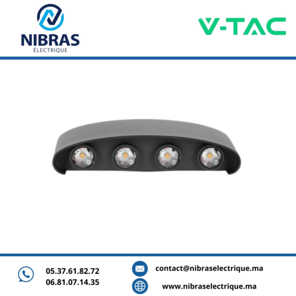 V-TAC APPLIQUE 4*2W 3000K BLACK