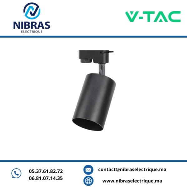 V-TAC SPOT SUR RAIL GU10 BLACK BODY