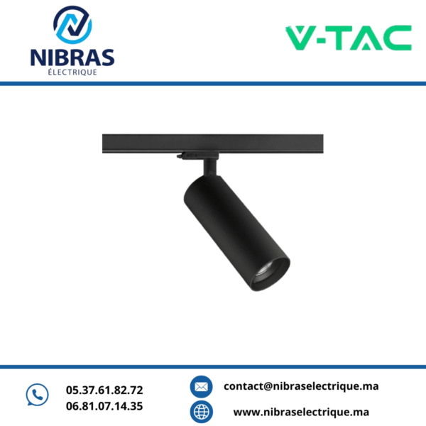 V-TAC SPOT SUR RAIL 30W 3IN1 BLACK BODY