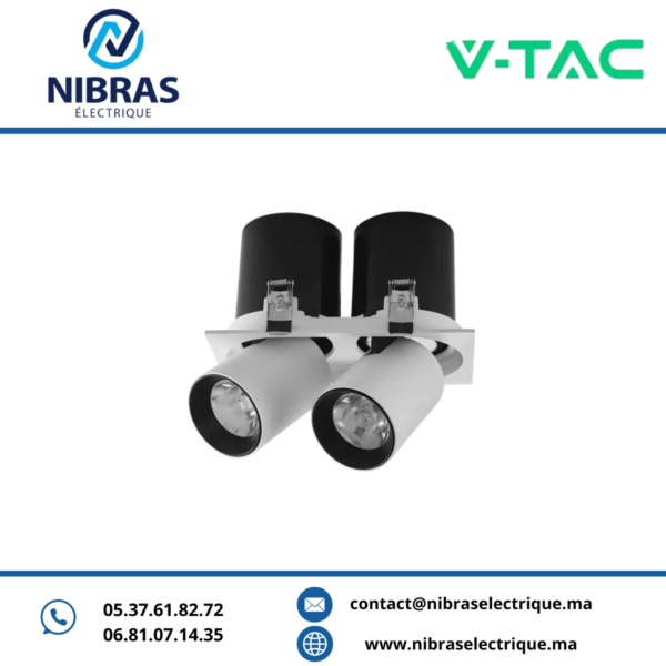 V-TAC SPOT REGLABLE 2*18W 4000K WHITE SAMSUNG CHIP