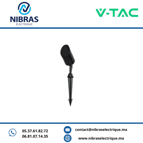 V-TAC PIQUET JARDIN GU10 NOIR PVC