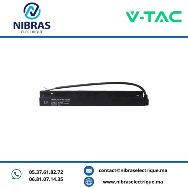 V-TAC MAGNETIC SLIM TRANSFO 100W 48V DC BLACK