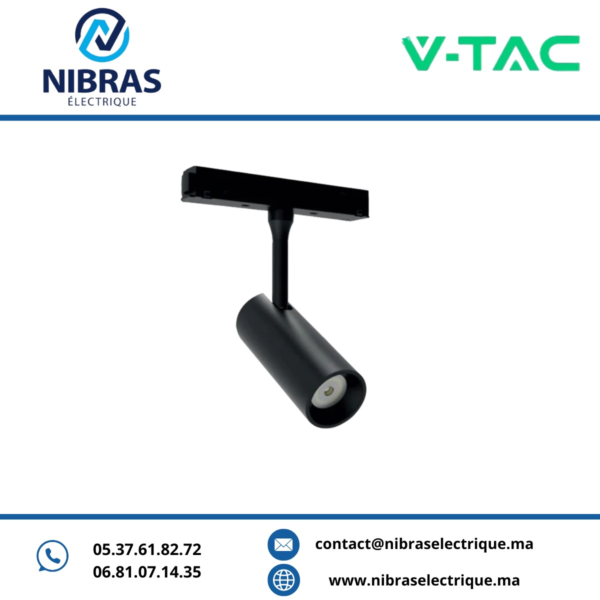 V-TAC MAGNETIC SLIM SPOT LIGHT 12W 3000K BLACK