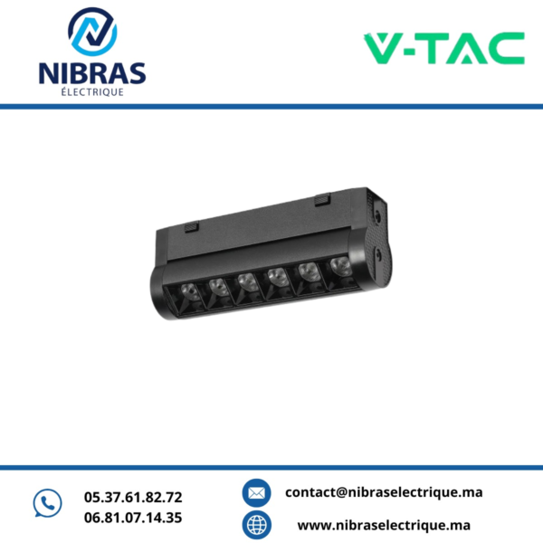 V-TAC MAGNETIC SLIM LASER 6W X6 3000K ADJUSTABLE BLACK
