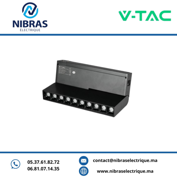 V-TAC MAGNETIC SLIM LASER 6W X 6 3000K BLACK