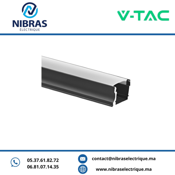 V-TAC PROFILE SLIM ALUMINIUM 3000*17,2MM*14,40MM BLACK APP