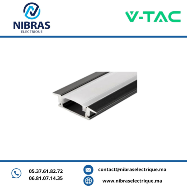 V-TAC PROFILE SLIM ALUMINIUM 3000*24,7MM*7MM BLACK ENC