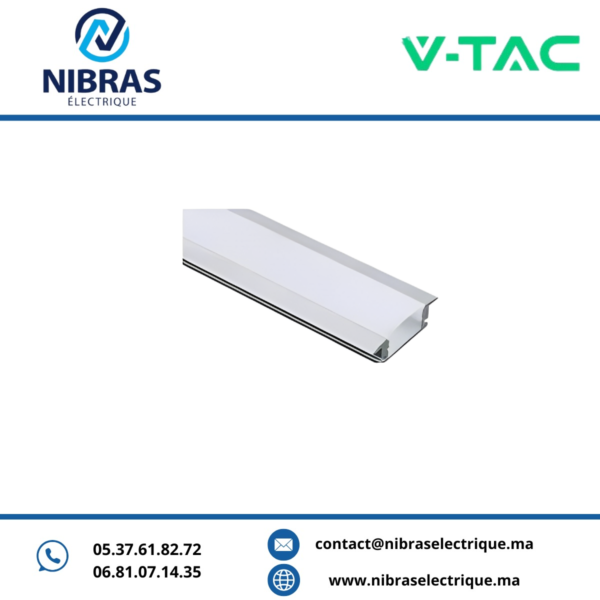 V-TAC PROFILE SLIM ALUMINIUM 3000*24,7MM*7MM MILKY ENC