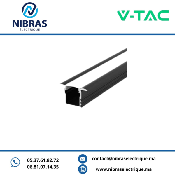 V-TAC PROFILE SLIM ALUMINIUM 3000*24MM*14.2MM BLACK ENC