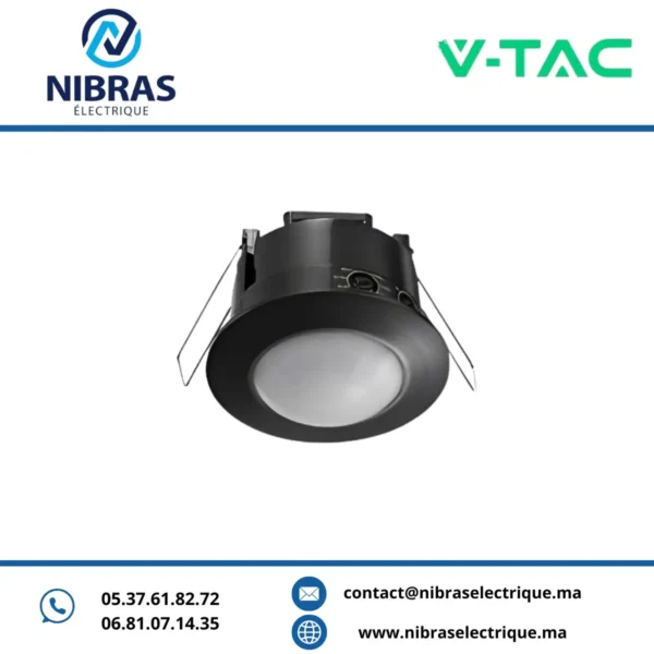 V-TAC DETECTEUR DE MOUVEMENT ENCASTRE BLACK 6M 300W