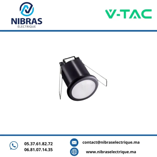 V-TAC DETECTEUR DE MOUVEMENT ENCASTRE BLACK 8M 400W