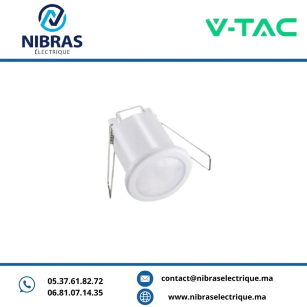 V-TAC DETECTEUR DE MOUVEMENT ENCASTRE WHITE 8M 400W
