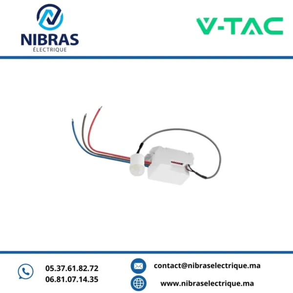 V-TAC DETECTEUR DE MOUVEMENT SLIM IP65 6M 200W 360°