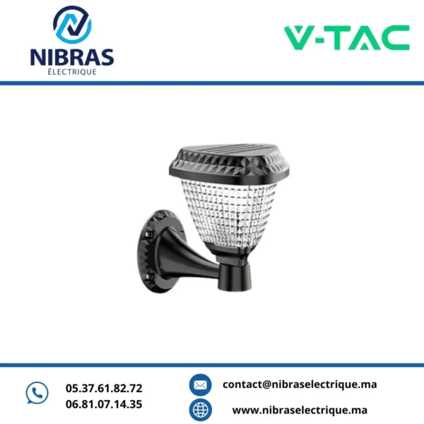 V-TAC APPLIQUE SOLAIRE LED WITH RF CONTROL D:170*230MM 3IN1 BLACK IP44