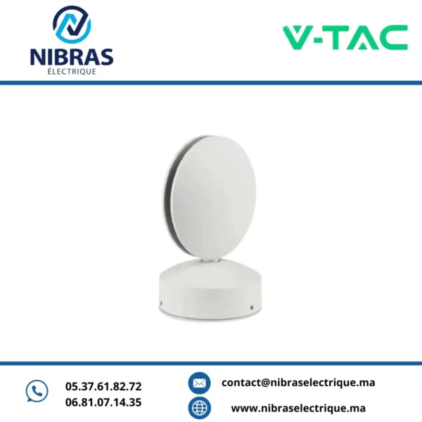 V-TAC APPLIQUE MURALE 7W 3000K WHITE IP65