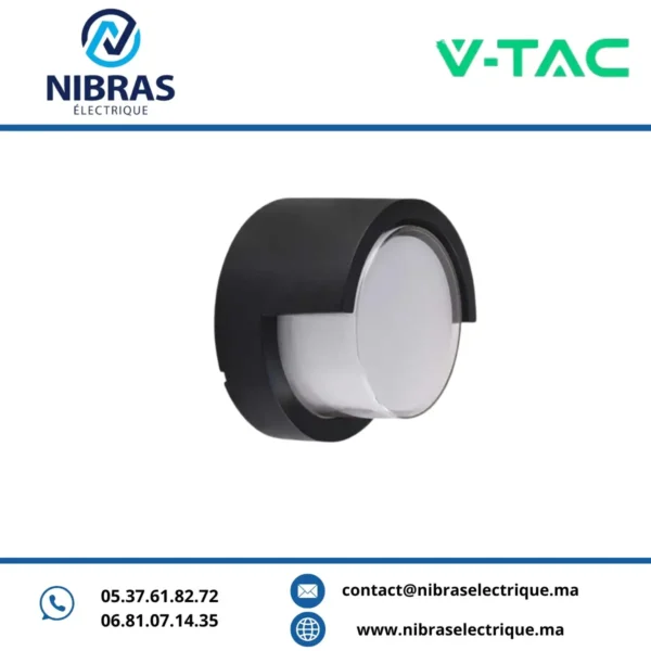 V-TAC APPLIQUE MURALE 6W 3000K RD BLACK