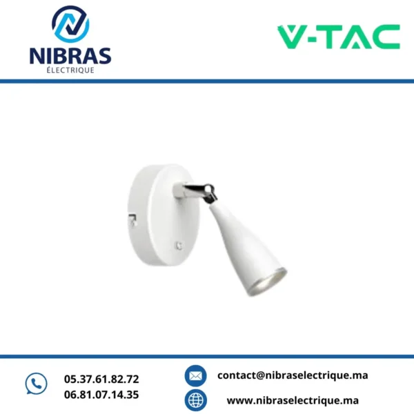 V-TAC APPLIQUE MURALE 4.5W 4000K WHITE