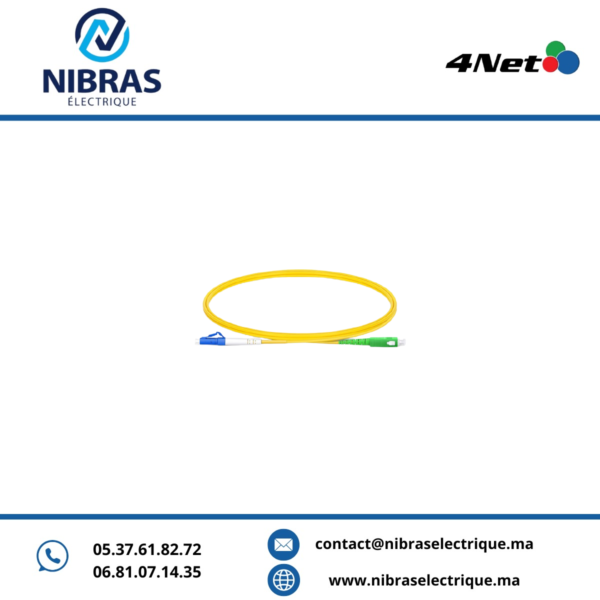 Jarretière optique mono-mode simplex LC/PC-SC/APC 2.8 mm G652D LSZH, longueur 1 m