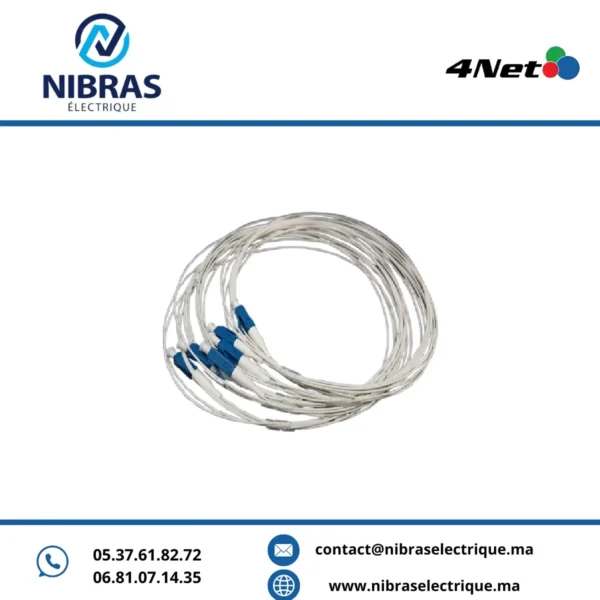 Pigtail Mono-mode Simplex LC/PC 0.9mm longueur 1metre,PVC,blanc