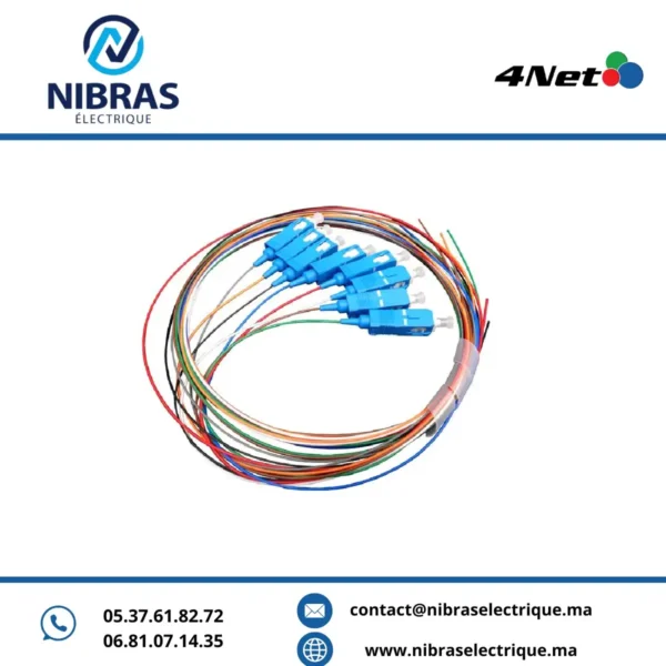 Pigtail Mono-mode Simplex SC/PC 0.9mm longueur 1metre,PVC,12 couleurs