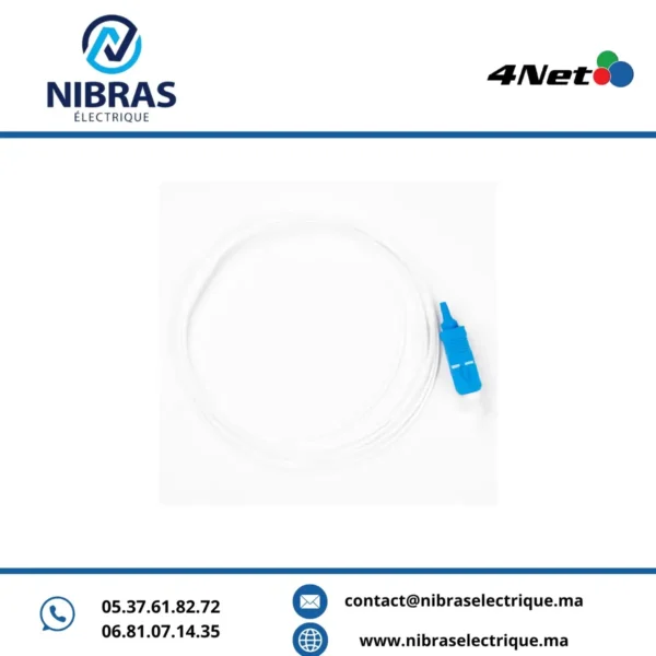 Pigtail Mono-mode Simplex SC/PC 0.9mm longueur 1metre,PVC,blanc