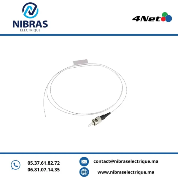 Pigtail Mono-mode Simplex ST/PC 0.9mm longueur 1metre,PVC,blanc