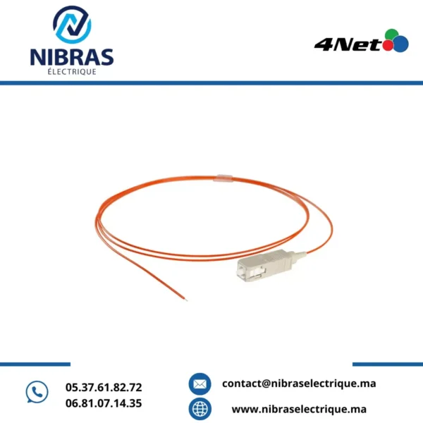 Pigtail Multimode OM1 Simplex SC/PC 0.9mm longueur 1,5 metre,PVC,Orange