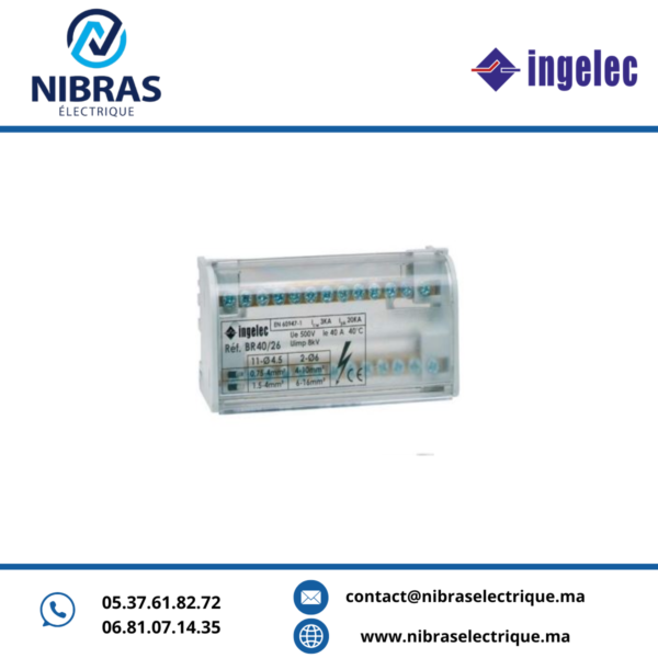 REPARTITEUR BIPOLAIRE 40A 6MOD INGELEC