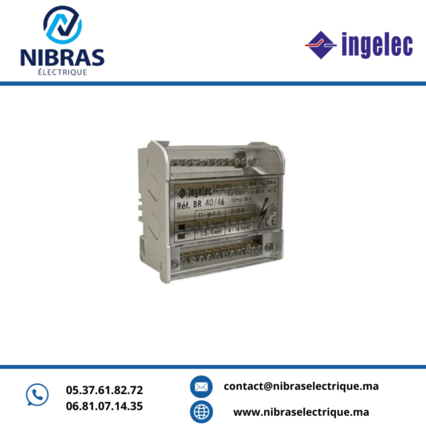 REPARTITEUR TETRAPOLAIRE 40A 6MOD INGELEC