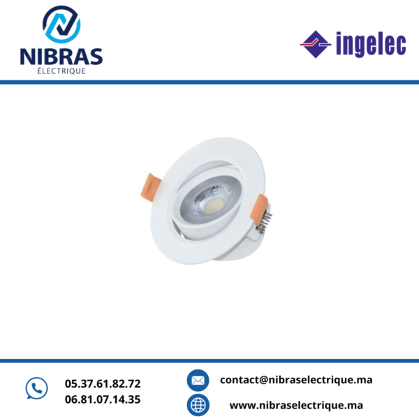 SPOT INTÉGRÉ ROND 7W LUM. BLANCHE DOB INGELEC