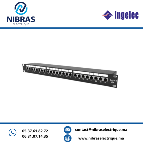 PANNEAUX DE BRASSAGE 24 MOD. CAT 6A HAUT. 1U FTP INGELEC