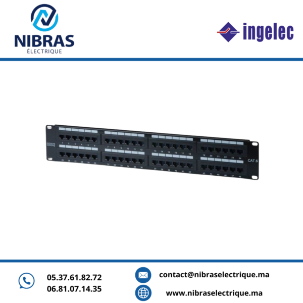 PANNEAUX DE BRASSAGE 48 MOD. CAT 6HAUT. 1U FTP INGELEC