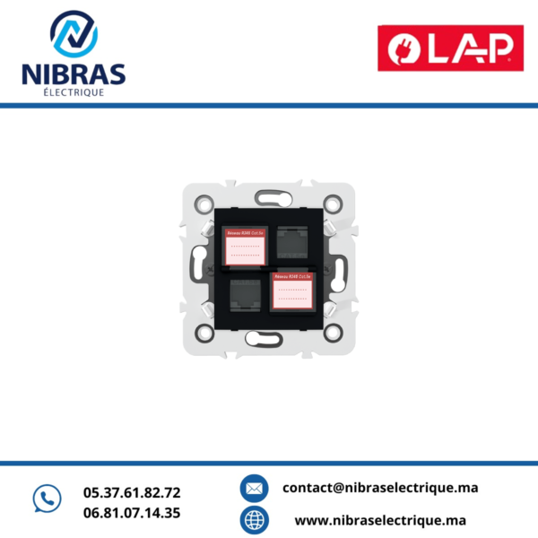 DOUBLE PRISE RJ45 CAT.5e + OBTURATEURS