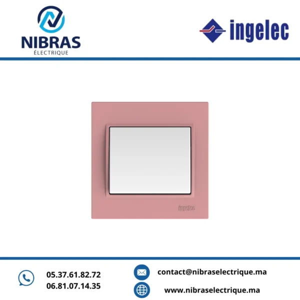 PLAQUE SIMPLE ROSE SAFIR ingelec